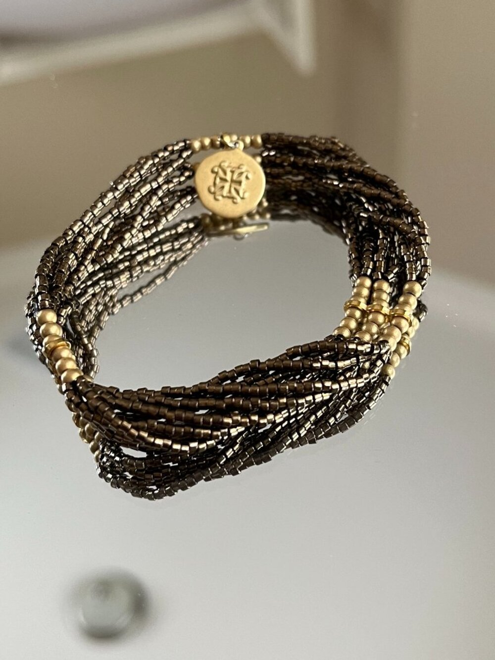 Rustic Cuff Multi Strand Bohemian Stretch Logo Bracelet